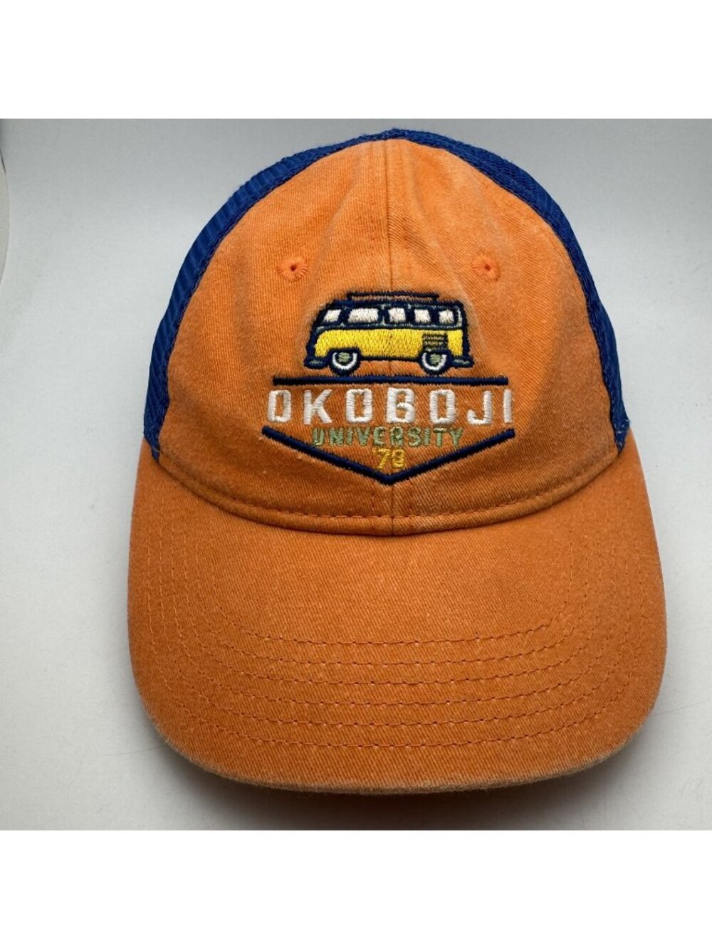 Gear for Sports Okoboji University '79 Camper Van Trucker Hat Boys Orange Blue